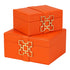 Orange Leather Box Set Geo Gold